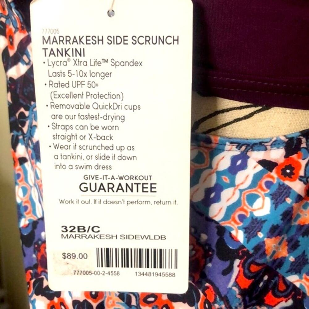NWT! Athleta Marrakesh Side Scrunch Tankini Size 32 B/C - Picture 8 of 10